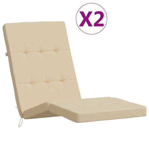 vidaXL hynder til dækstol 2 stk. oxfordstof beige