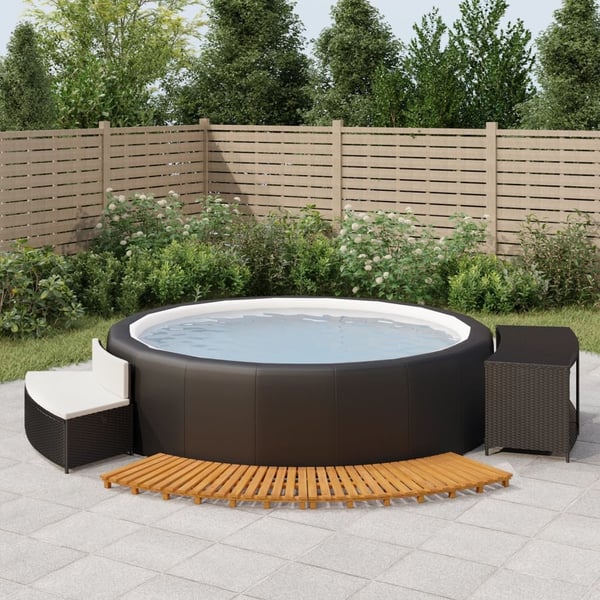 vidaXL spakant polyrattan og massivt akacietræ sort