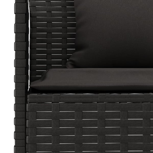vidaXL L-formet havesofa med hynder polyrattan sort
