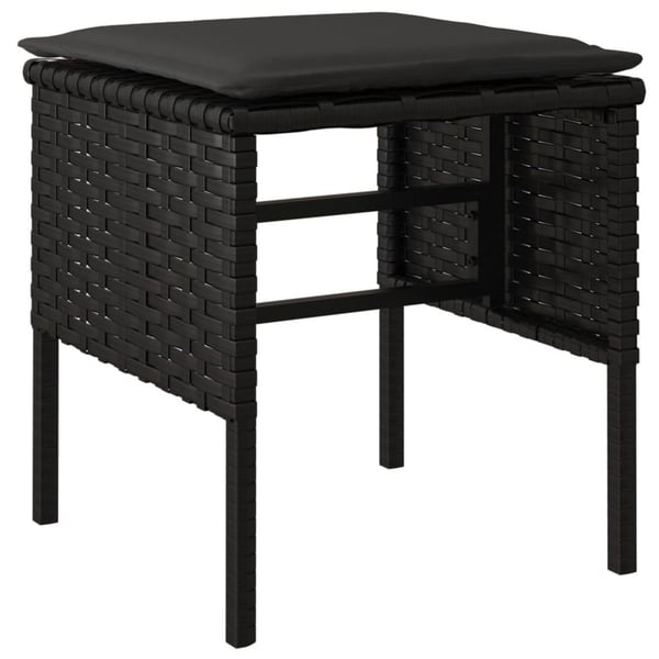 vidaXL fodskamler med hynder 4 stk. til haven polyrattan sort