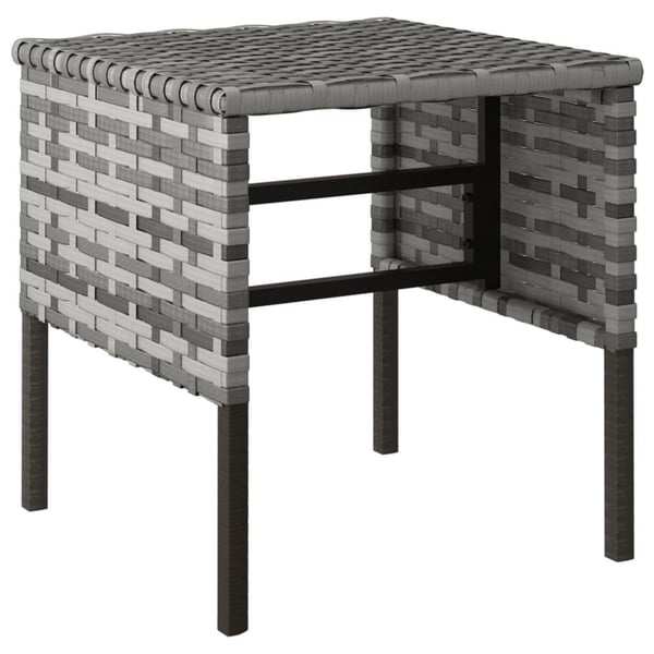 vidaXL fodskamler med hynder 4 stk. til haven polyrattan grå