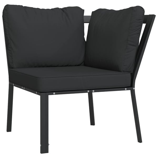vidaXL havestol med grå hynder 76x76x79 cm stål