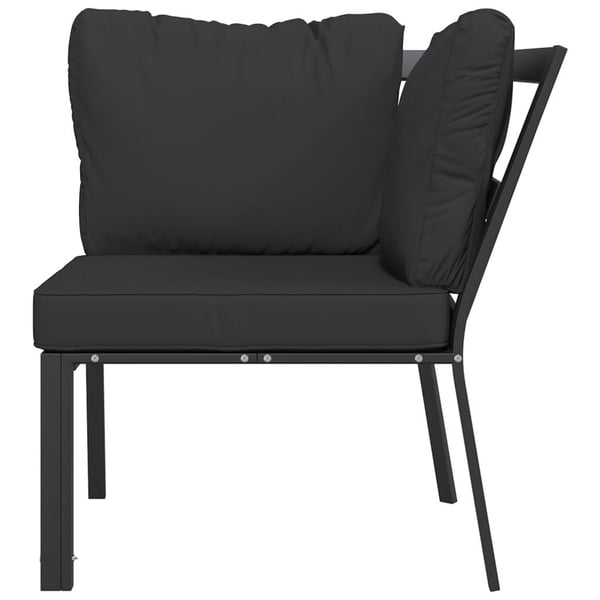 vidaXL havestol med grå hynder 76x76x79 cm stål