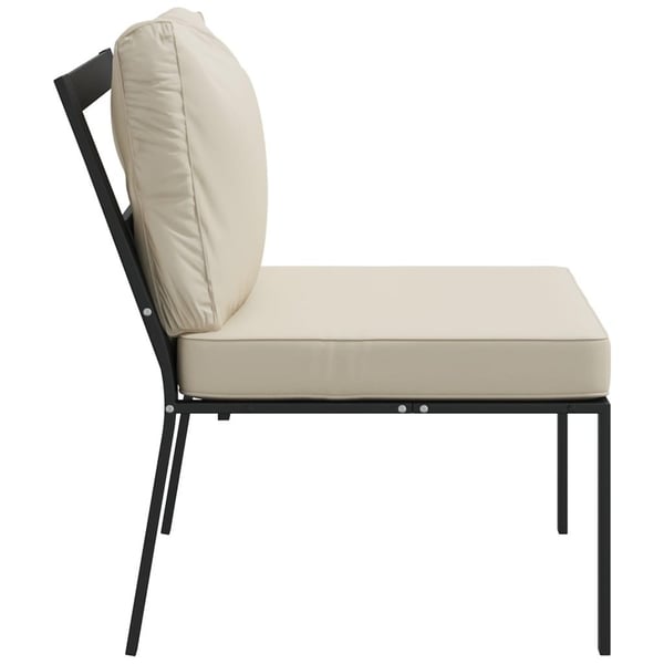vidaXL havestole 2 stk. med sandfarvede hynder 60x74x79 cm stål