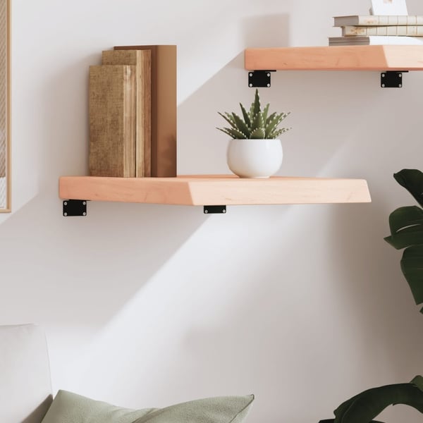 vidaXL væghylde 40x60x(2-6) cm ubehandlet massivt egetræ