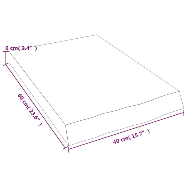 vidaXL væghylde 40x60x(2-6) cm ubehandlet massivt egetræ