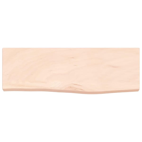 vidaXL væghylde 60x20x4 cm ubehandlet massivt egetræ