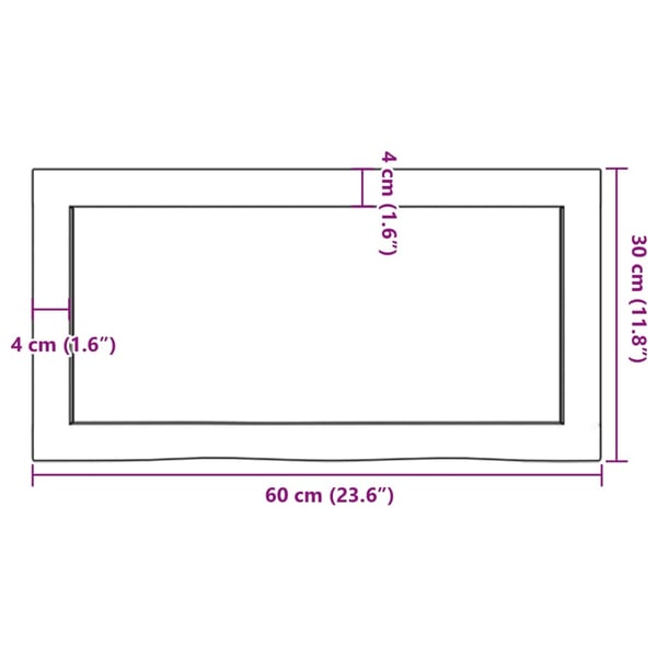 vidaXL væghylde 60x30x(2-6) cm ubehandlet massivt egetræ