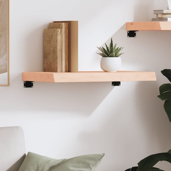 vidaXL væghylde 60x30x(2-6) cm ubehandlet massivt egetræ