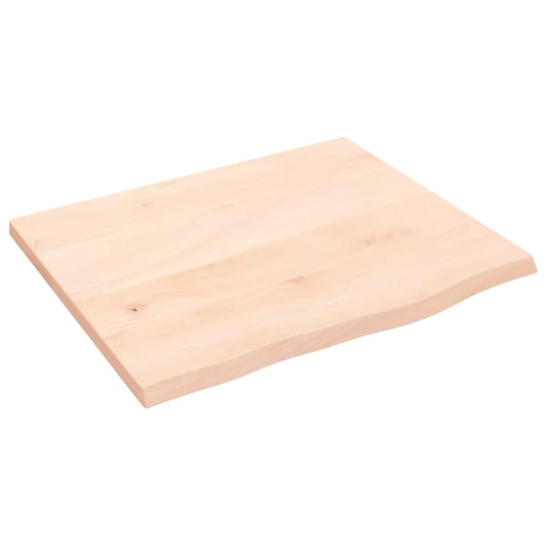 vidaXL væghylde 60x50x2 cm ubehandlet massivt egetræ