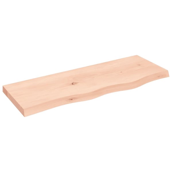vidaXL væghylde 80x30x(2-4) cm ubehandlet massivt egetræ