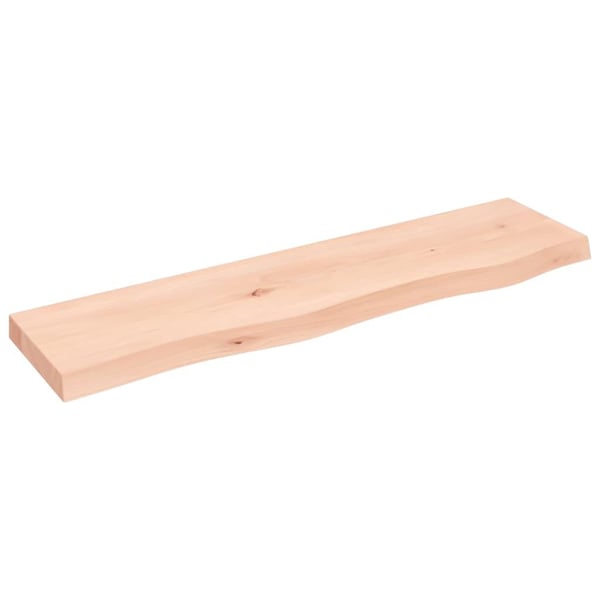 vidaXL væghylde 80x20x4 cm ubehandlet massivt egetræ