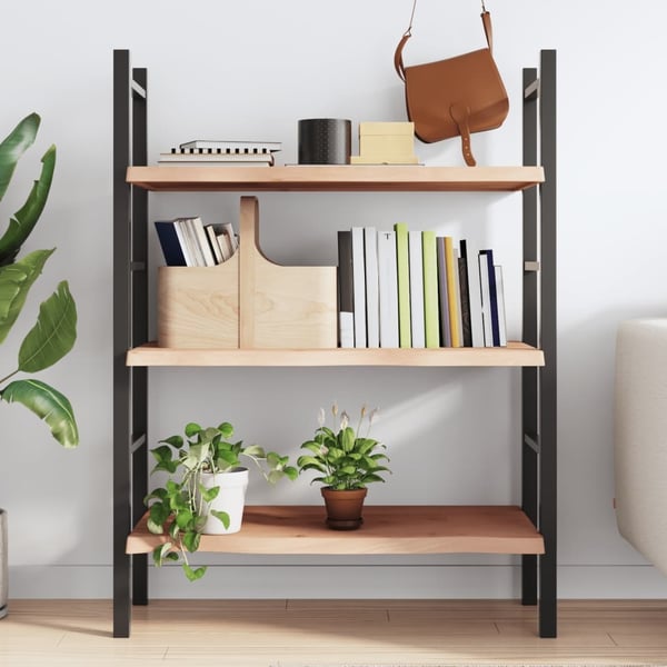 vidaXL væghylde 80x50x(2-4) cm ubehandlet massivt egetræ