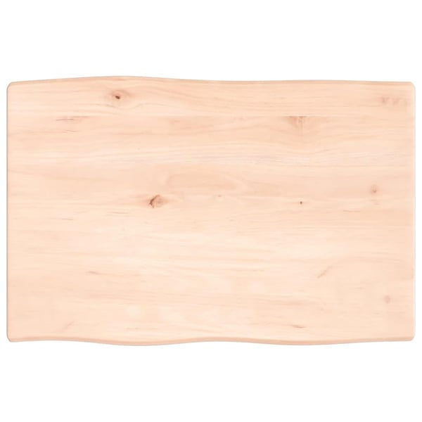 vidaXL Bordplate 60x40x2 cm ubehandlet heltre eik naturlig kant