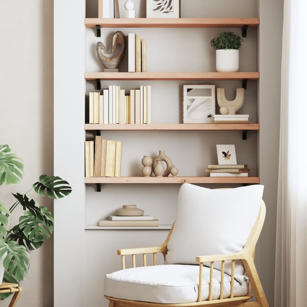 vidaXL Hyllplan 100x20x4 cm obehandlad massiv ek