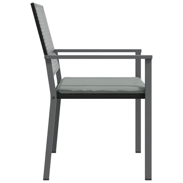vidaXL Trädgårdsstolar 2 st med dynor svart 54x62,5x89 cm konstrotting