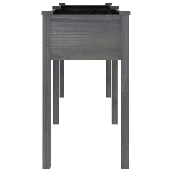 vidaXL Plantekasse med foring grå 161x45x76 cm heltre gran