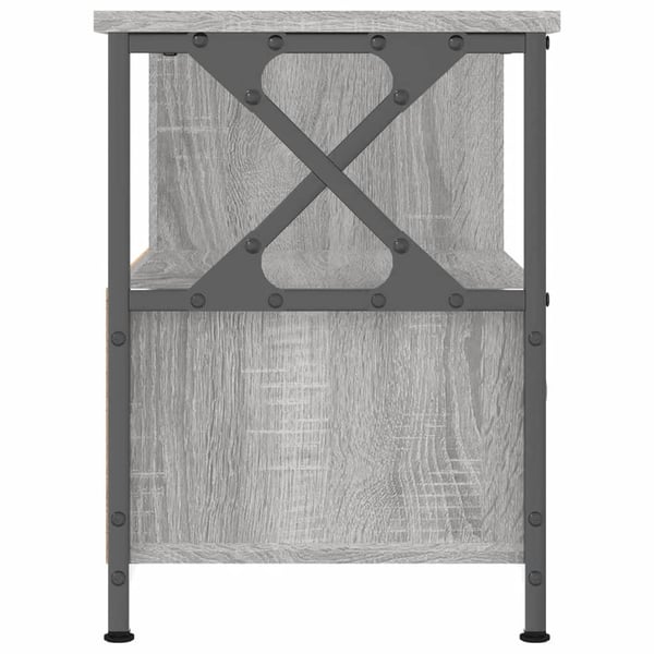 vidaXL TV-taso 90x33x45 cm tekninen puu ja rauta harmaa sonoma-tammi