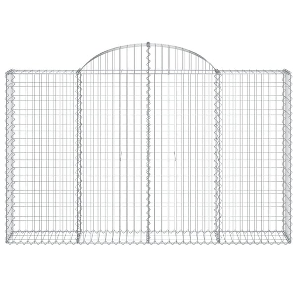 vidaXL Gabioner bueformede 18 stk 200x30x120/140 cm galvanisert jern