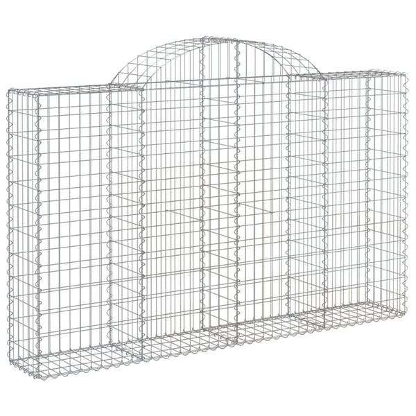 vidaXL Gabioner bueformet 14 stk 200x30x120/140 cm galvanisert jern