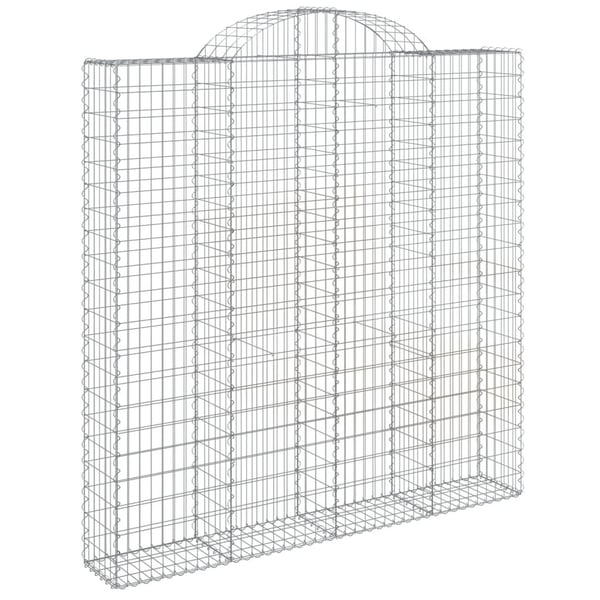 vidaXL Gabioner bueformede 6 stk 200x30x200/220 cm galvanisert jern