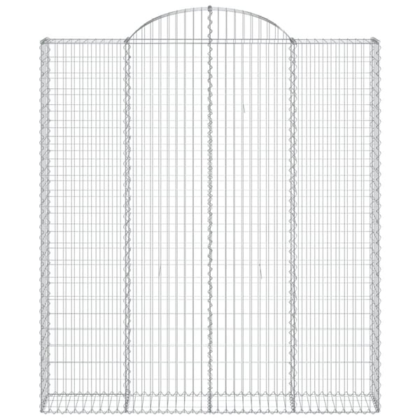 vidaXL Gabioner bueformede 5 stk 200x30x220/240 cm galvanisert jern
