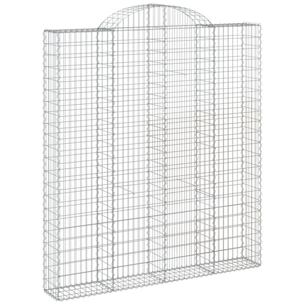 vidaXL Gabioner bueformede 4 stk 200x30x220/240 cm galvanisert jern