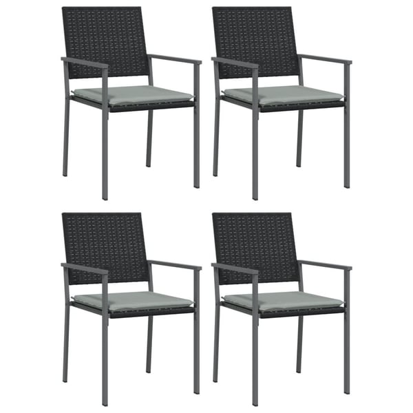 vidaXL spisebordssæt til haven 5 dele med hynder polyrattan og stål