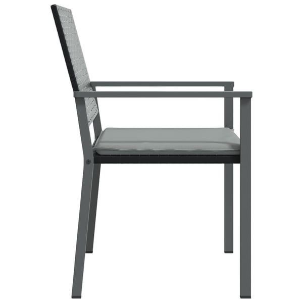 vidaXL havestole med hynder 6 stk. 54x62,5x89 cm polyrattan sort
