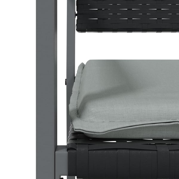 vidaXL havestole med hynder 4 stk. 54x62,5x89 cm polyrattan sort