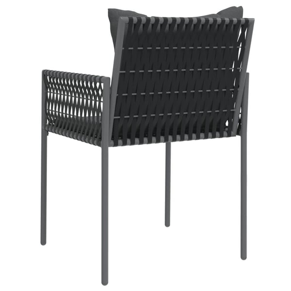 vidaXL havestole med hynder 6 stk. 54x61x83 cm polyrattan sort