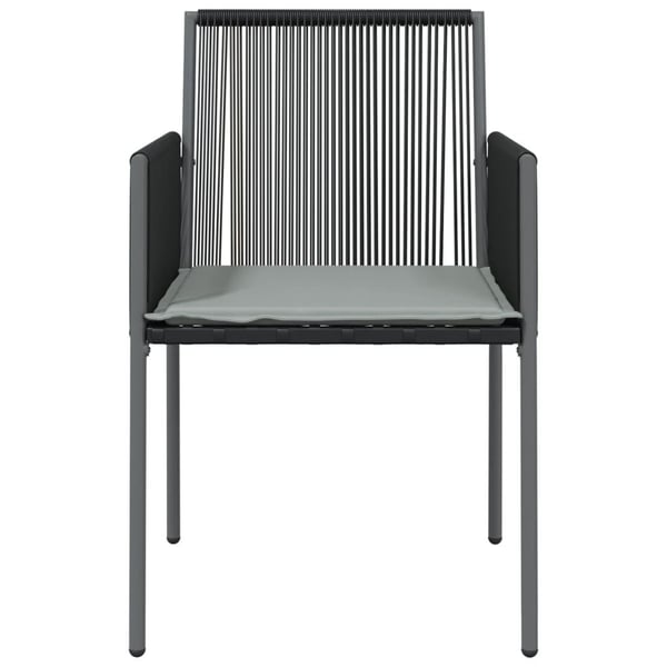 vidaXL havestole med hynder 6 stk. 54x60,5x83,5 cm polyrattan sort