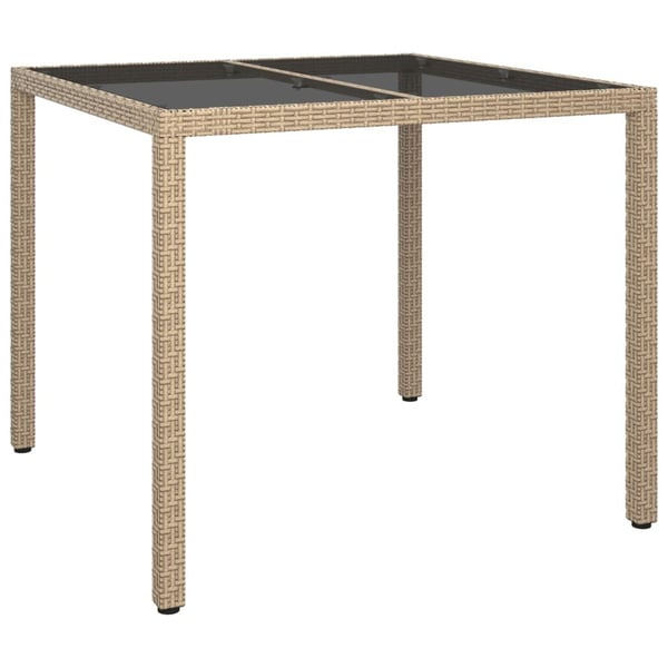 vidaXL spisebordssæt til haven 5 dele med hynder polyrattan beige