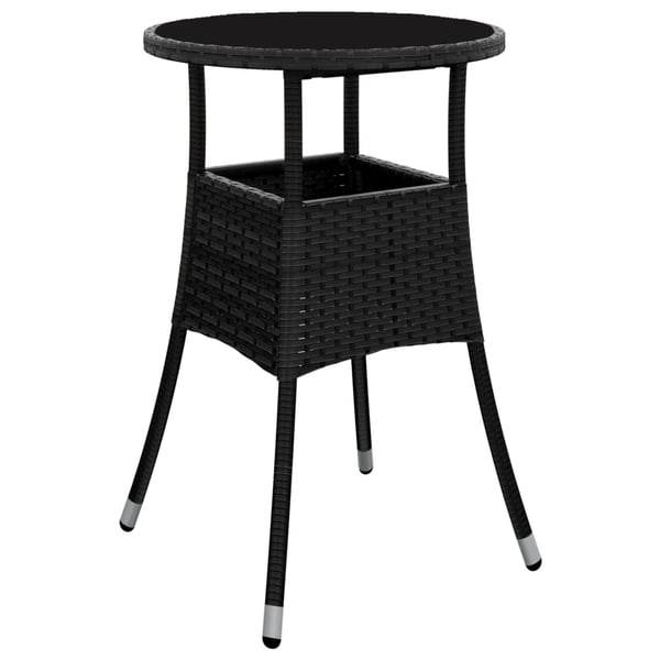 vidaXL bistrosæt til haven 3 dele med hynder polyrattan sort