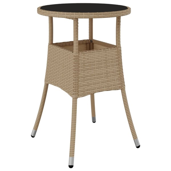vidaXL bistrosæt til haven 5 dele med hynder polyrattan beige