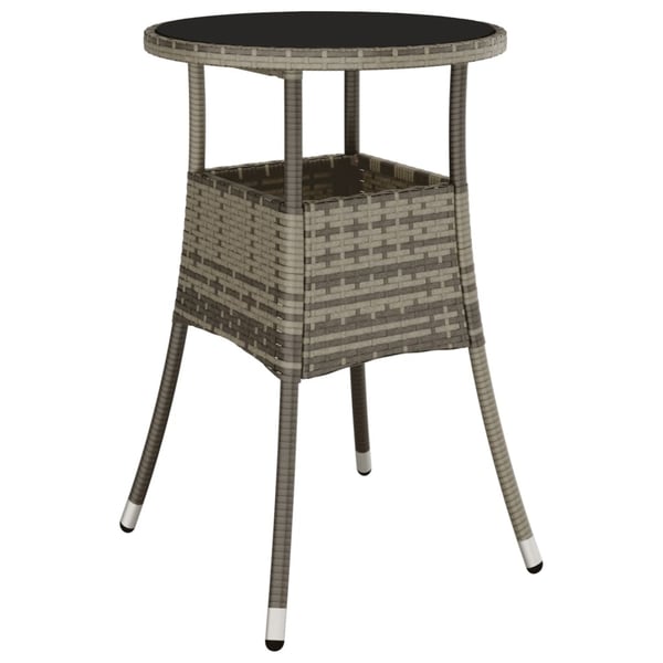 vidaXL bistrosæt til haven 3 dele med hynder polyrattan sort