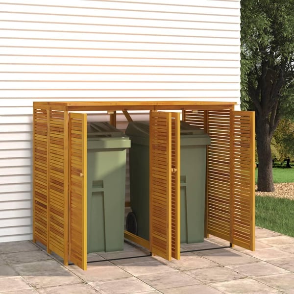 vidaXL Dobbelt søppelskur 140x89x117 cm heltre akasie