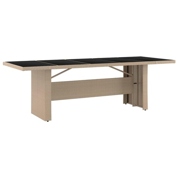 vidaXL spisebordssæt til haven 11 dele med hynder polyrattan beige