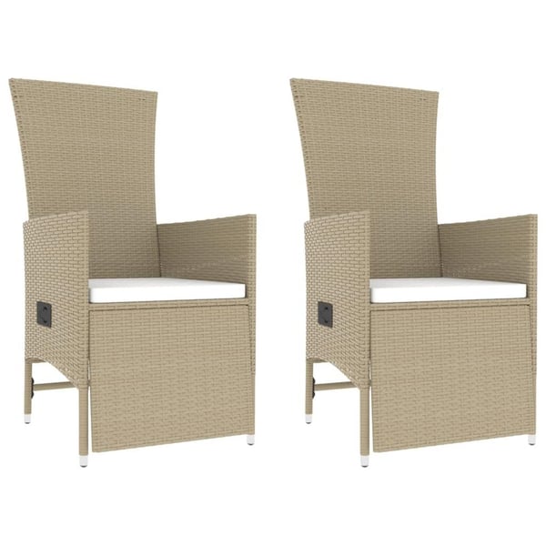 vidaXL loungesæt til haven 3 dele polyrattan og stål beige
