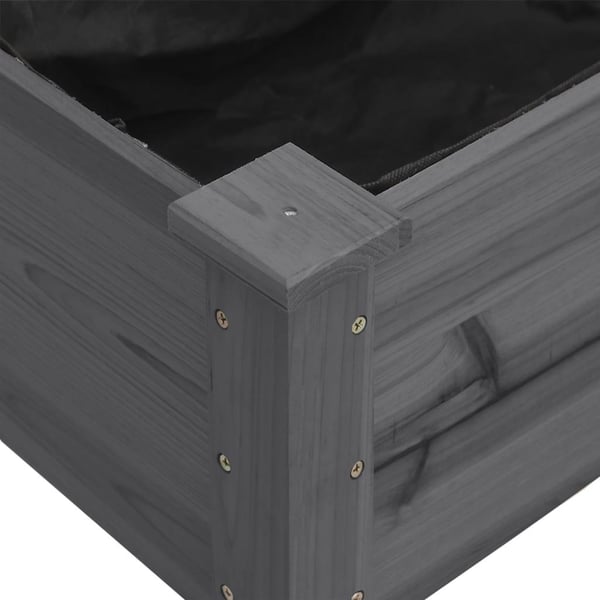 vidaXL Plantekasse på hjul med fôr grå 118x59x80 cm heltre gran