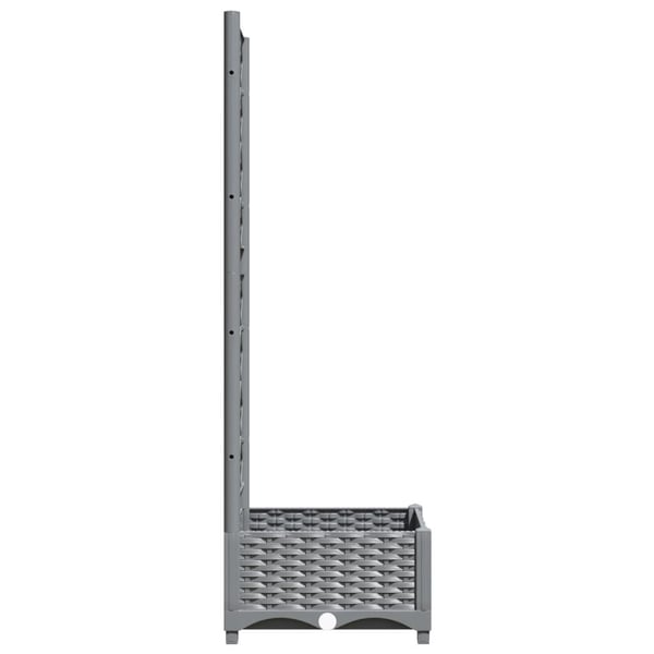 vidaXL Plantekasse med espalier lysegrå 40x40x121,5 cm PP