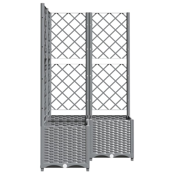 vidaXL Plantekasse med espalier lysegrå 80x80x136 cm PP