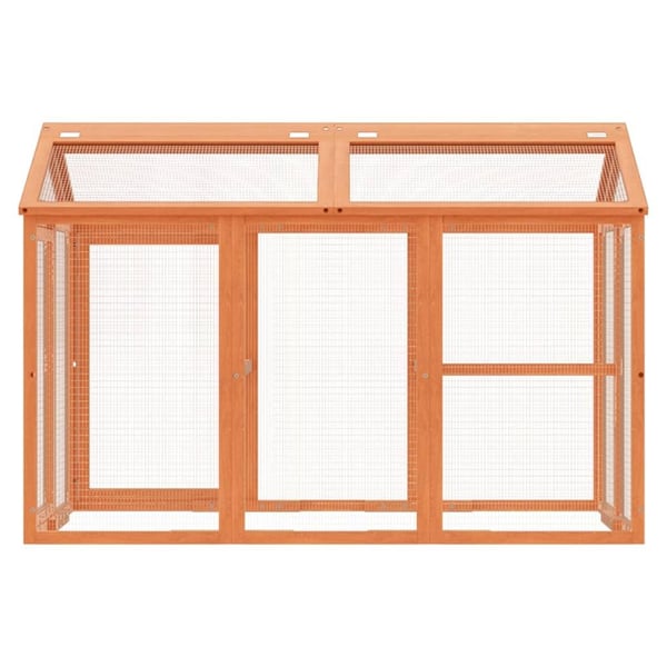 vidaXL løbegård 141x94x104 cm massivt fyrretræ brun