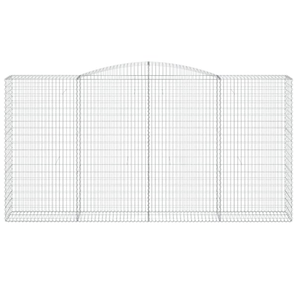 vidaXL Gabionkurver buede 15 stk 400x50x200/220 cm galvanisert jern