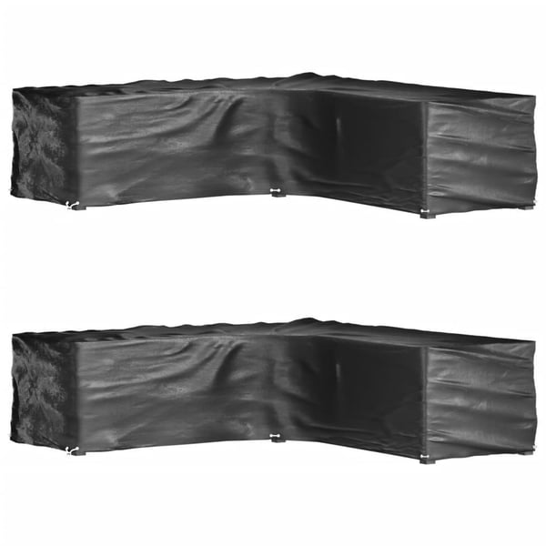 vidaXL L-formet hagemøbeltrekk 2 stk 16 maljer 250x250x70 cm