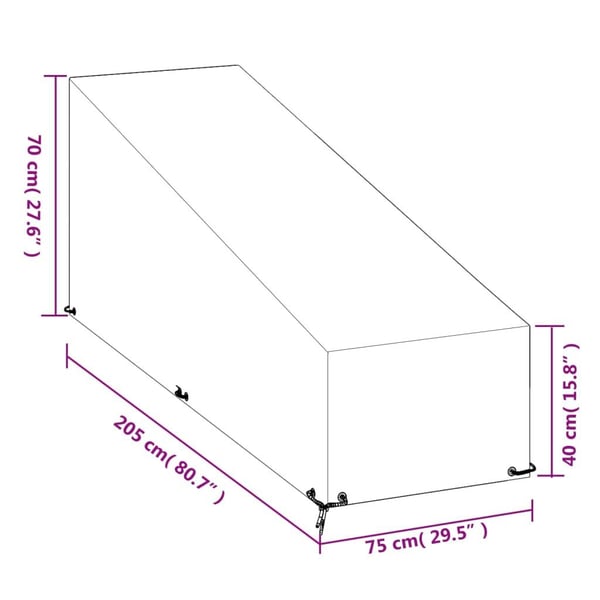 vidaXL overtræk til liggestole 2 stk. 205x75x40/70 cm polyethylen