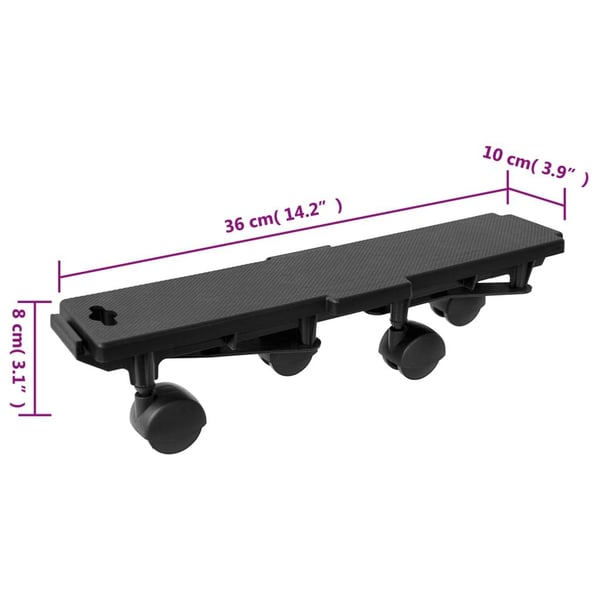 vidaXL Flyttebrett med 4 hjul 4 stk svart polypropylen 170 kg