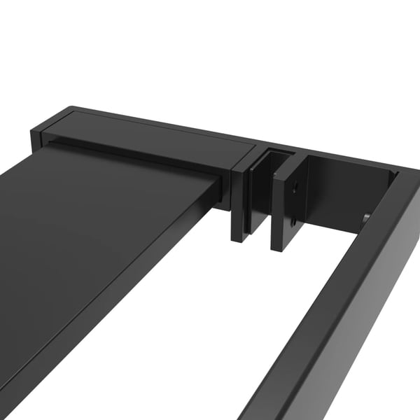 vidaXL Dusjvegg med hylle svart 115x195 cm ESG-glass og aluminium