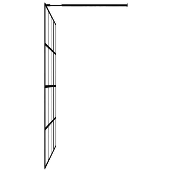 vidaXL Dusjvegg med hylle svart 118x190 cm ESG-glass og aluminium