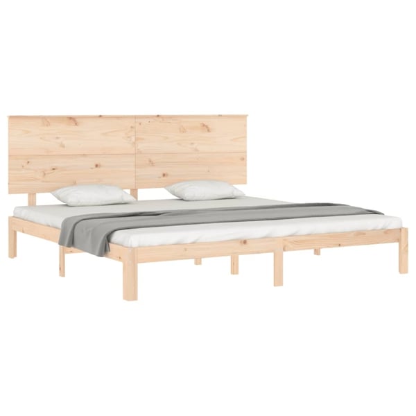 vidaXL Sengeramme med madrass 200x200 cm heltre furu